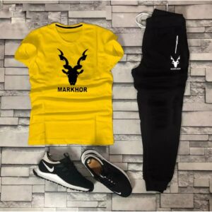 Markhor Tracksuit | Yellow T-Shirt & Black Trouser
