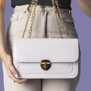 Women’s PU Leather Shoulder Bag - Double Long Chain